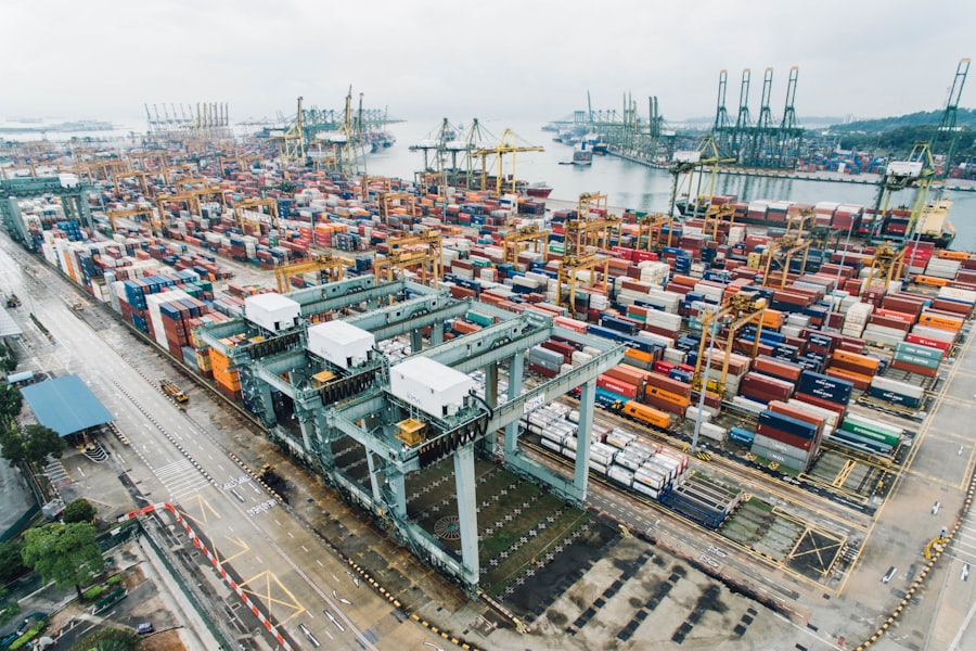 Port à conteneurs, export international